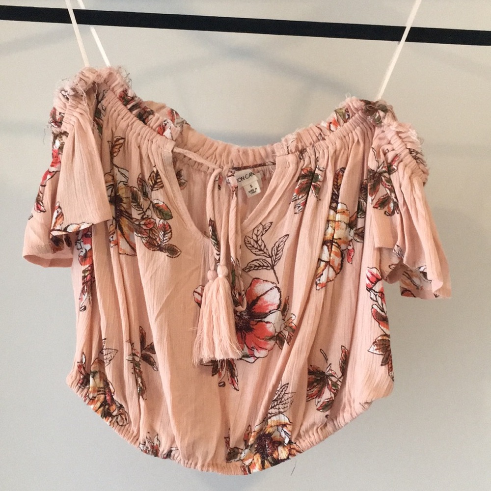 Floral Off the Shoulder Crop Top